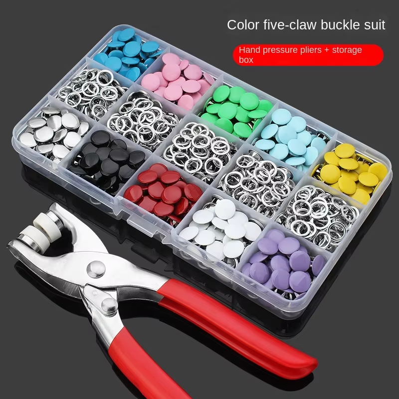 Fastener Pliers Tool Kit  50 Sets Snap Fasteners Kit Tool Metal Snap Buttons Rings Fastener Pliers DIY Crafts Clothes Hats Sewing Metal Snaps Buttons Sewing Free Buttons Set