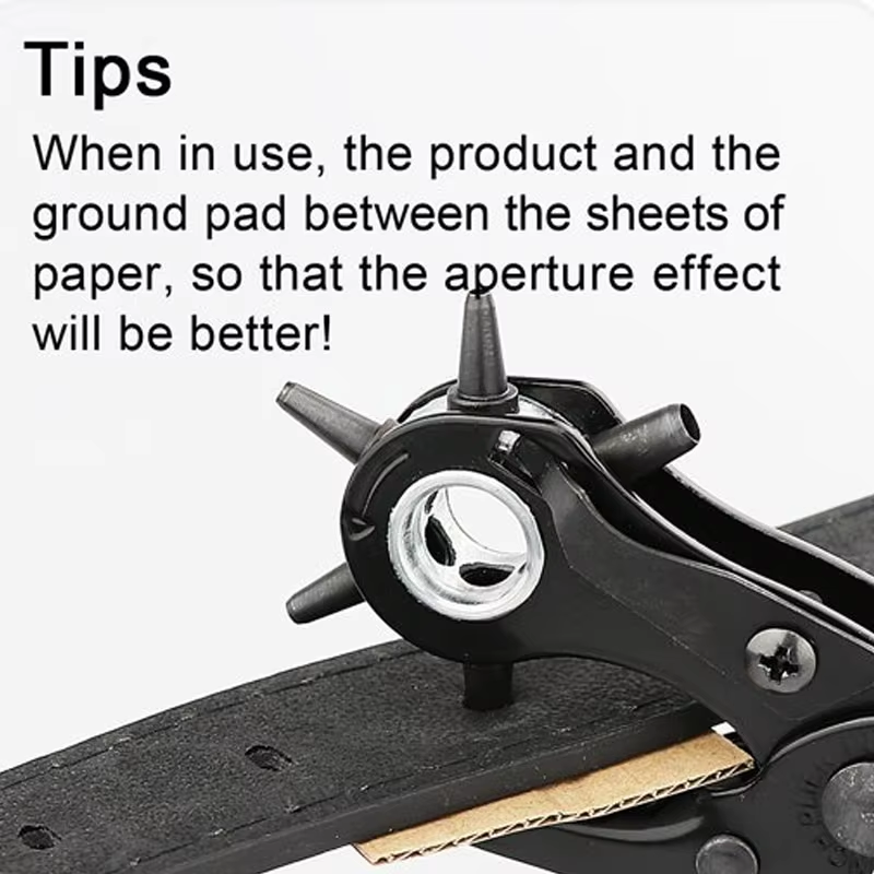 Belt Puncher 6 Round Holes Multifunctional Belt Belt Luggage Plastic Products Leather Paper Card Punch Hole Punch Pliers