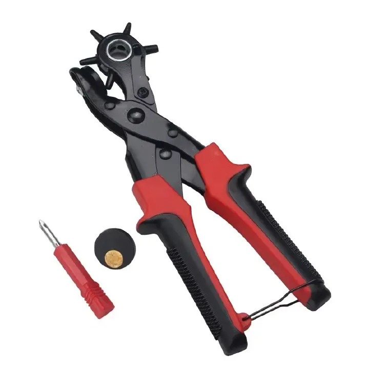 Belt Puncher 6 Round Holes Multifunctional Belt Belt Luggage Plastic Products Leather Paper Card Punch Hole Punch Pliers