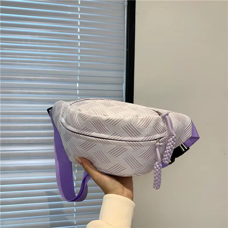 Casual Waist Bag Belt Bag Strip Chest Bag Half Moon Bag Crossbody Bag Crossbody Waist Pack Large Capcity Banana Bag Sport Men'S Women'S Mobile Phone Wallet Sports Canvas Travel Chest Bag