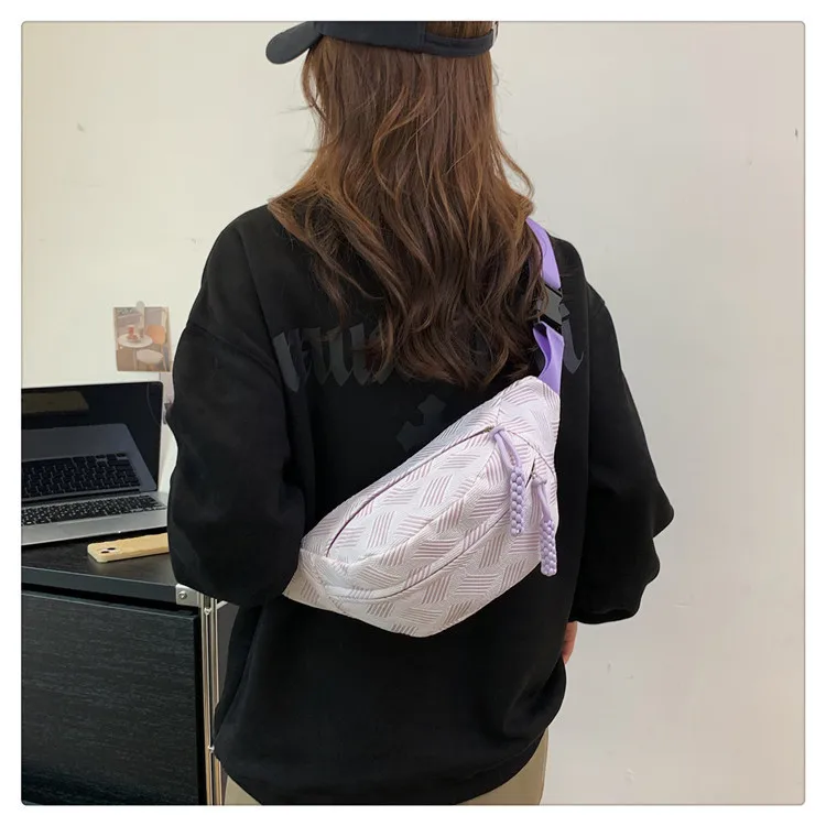 Casual Waist Bag Belt Bag Strip Chest Bag Half Moon Bag Crossbody Bag Crossbody Waist Pack Large Capcity Banana Bag Sport Men'S Women'S Mobile Phone Wallet Sports Canvas Travel Chest Bag