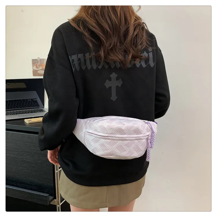 Casual Waist Bag Belt Bag Strip Chest Bag Half Moon Bag Crossbody Bag Crossbody Waist Pack Large Capcity Banana Bag Sport Men'S Women'S Mobile Phone Wallet Sports Canvas Travel Chest Bag