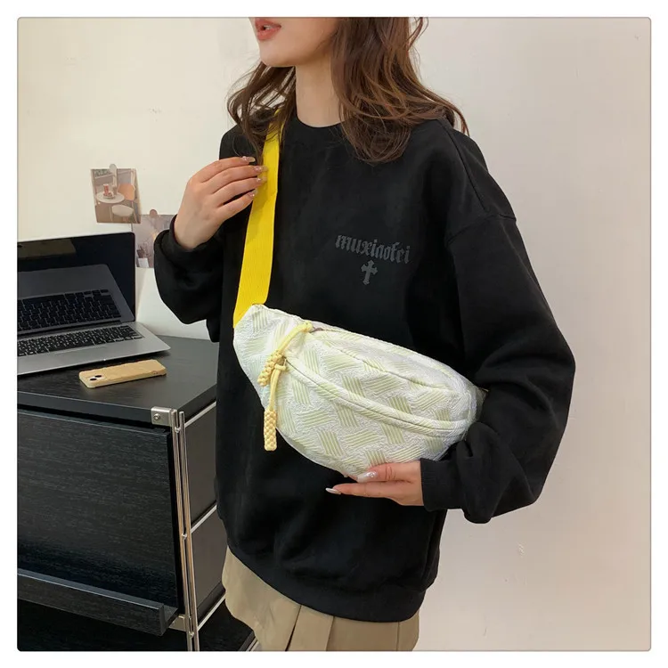 Casual Waist Bag Belt Bag Strip Chest Bag Half Moon Bag Crossbody Bag Crossbody Waist Pack Large Capcity Banana Bag Sport Men'S Women'S Mobile Phone Wallet Sports Canvas Travel Chest Bag