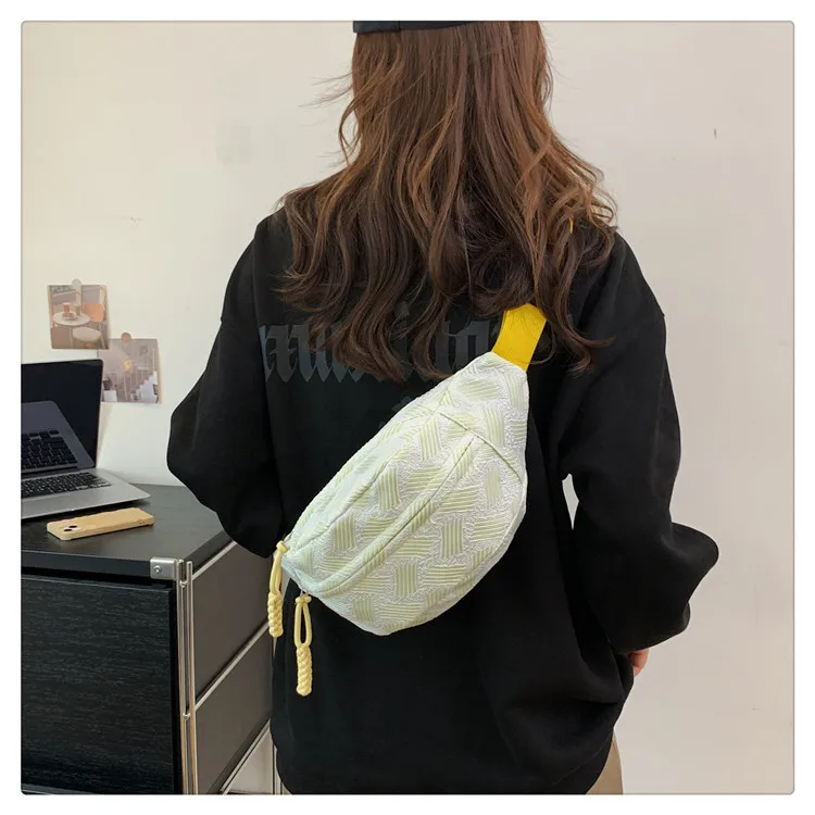 Casual Waist Bag Belt Bag Strip Chest Bag Half Moon Bag Crossbody Bag Crossbody Waist Pack Large Capcity Banana Bag Sport Men'S Women'S Mobile Phone Wallet Sports Canvas Travel Chest Bag