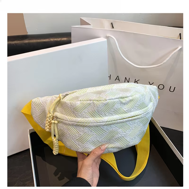 Casual Waist Bag Belt Bag Strip Chest Bag Half Moon Bag Crossbody Bag Crossbody Waist Pack Large Capcity Banana Bag Sport Men'S Women'S Mobile Phone Wallet Sports Canvas Travel Chest Bag