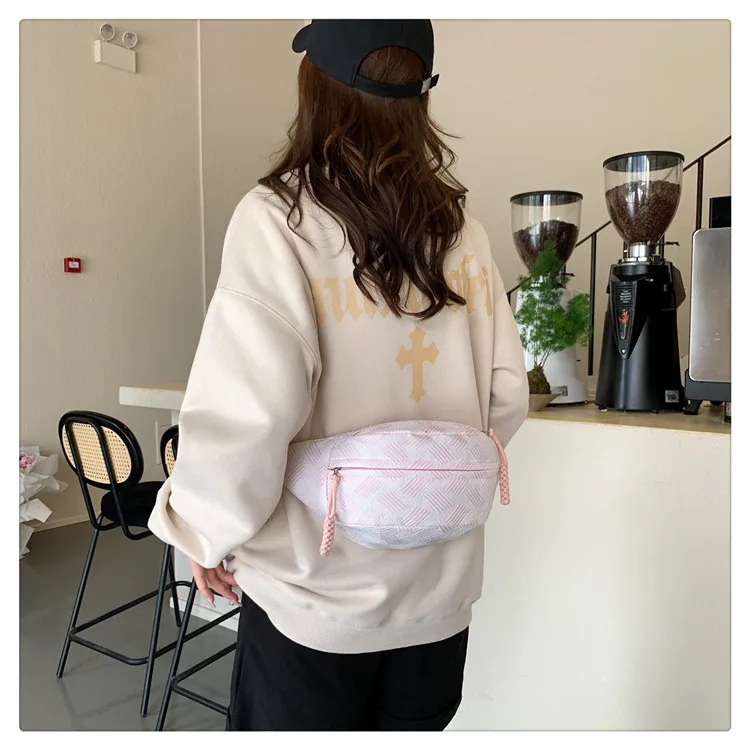Casual Waist Bag Belt Bag Strip Chest Bag Half Moon Bag Crossbody Bag Crossbody Waist Pack Large Capcity Banana Bag Sport Men'S Women'S Mobile Phone Wallet Sports Canvas Travel Chest Bag