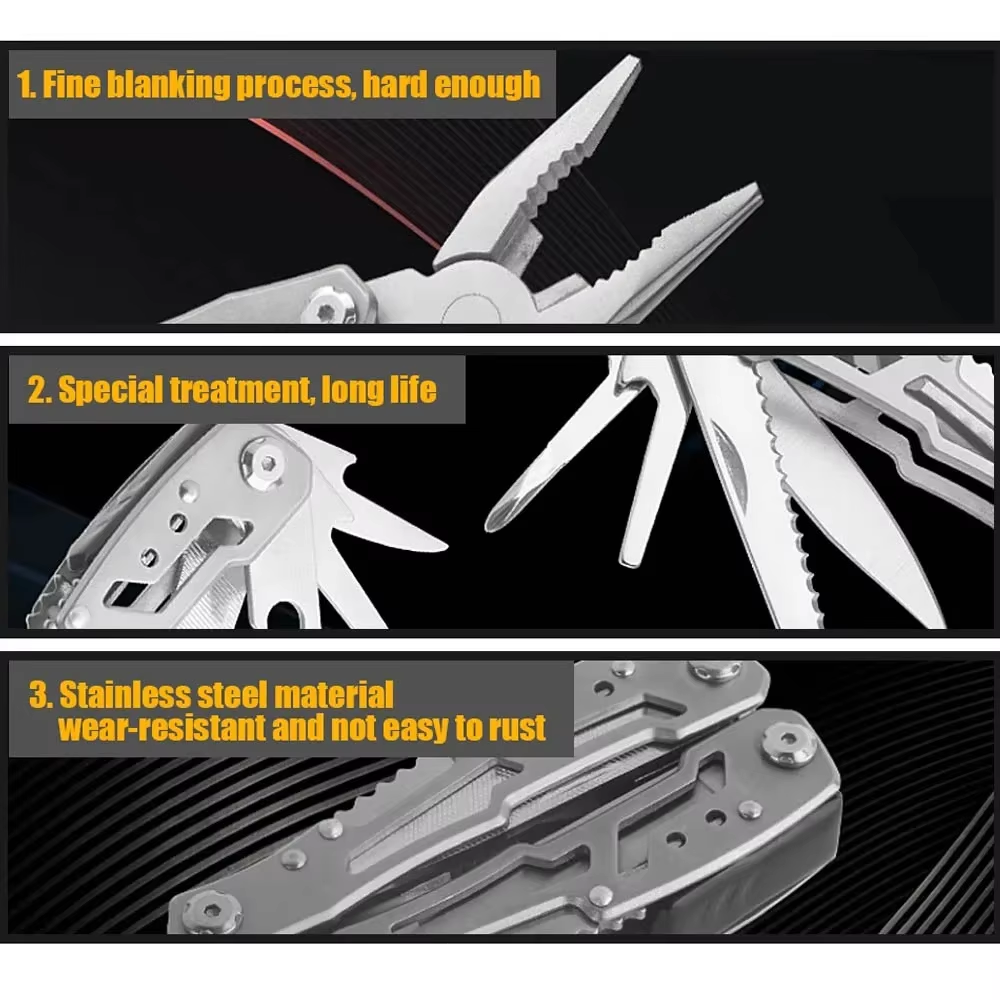Stainless Steel Multi-tool Pliers Outdoor Combination Knife Pliers Folding Outdoor Portable Multi-purpose Pliers Tools Multitool Pliers Hunting Survival Rescue Tactical Repair Tool