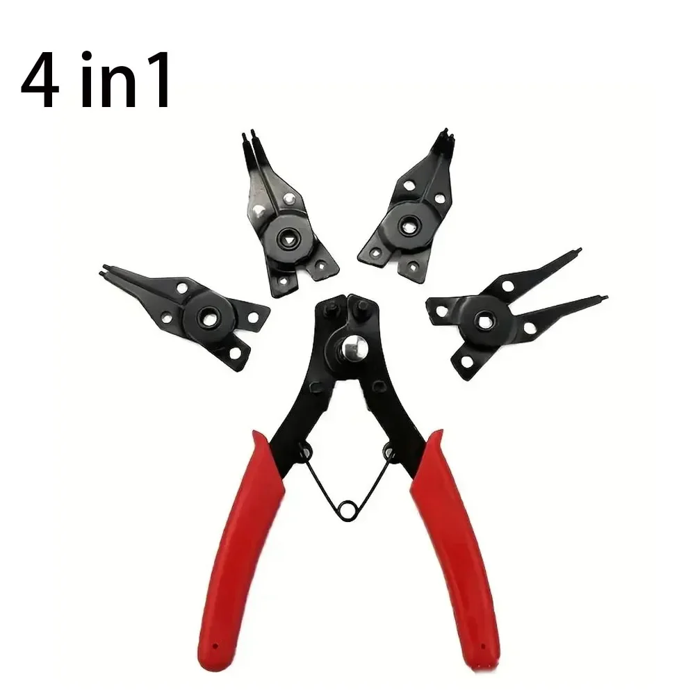 4-in-1 Of Snap Ring Pliers Spring Release Ring Tool Candle Cover Snap Ring Pliers Disassembly Ring Pliers Red Repair Tool