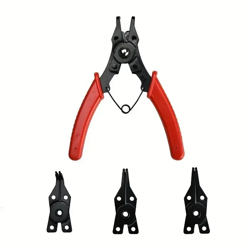 4-in-1 Of Snap Ring Pliers Spring Release Ring Tool Candle Cover Snap Ring Pliers Disassembly Ring Pliers Red Repair Tool