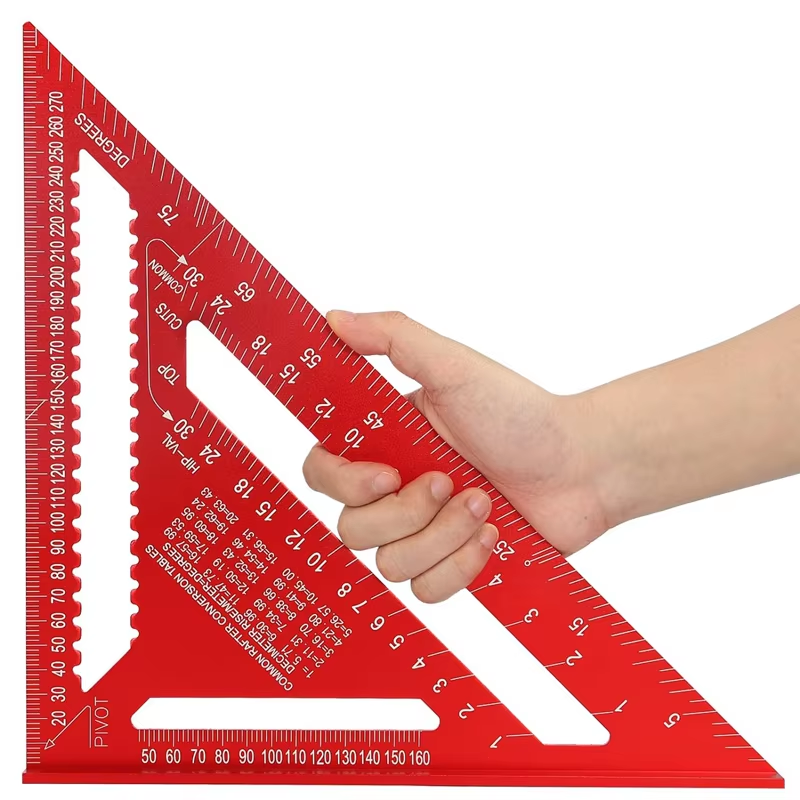 Measuring Tool Woodworking Aluminum Alloy Triangle Gauges Measuring Gauging Tools High Precision Marker Angle Ruler Metric and Imperial  Marking Tools