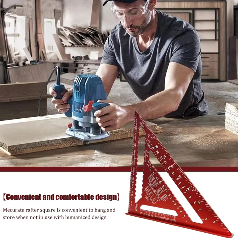Measuring Tool Woodworking Aluminum Alloy Triangle Gauges Measuring Gauging Tools High Precision Marker Angle Ruler Metric and Imperial  Marking Tools