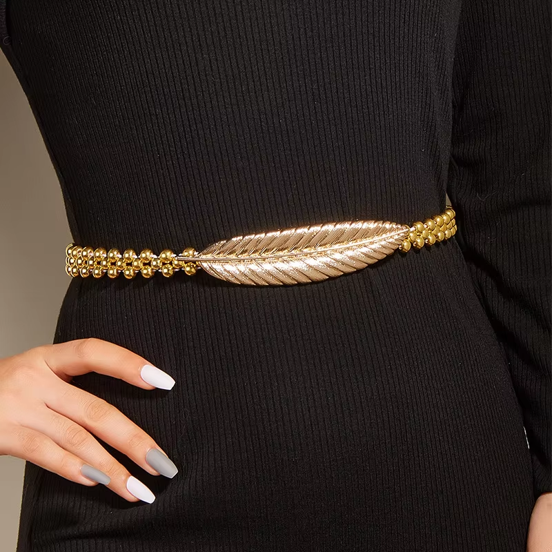 New Fashion Metal Waist Chain WomenThin Belt Luxury Design Adjustable FemaleWaistband Lady Body Long Skirts Decor Girdle