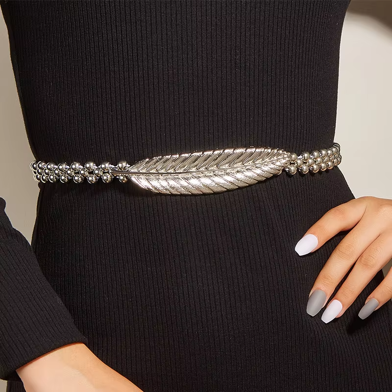 New Fashion Metal Waist Chain WomenThin Belt Luxury Design Adjustable FemaleWaistband Lady Body Long Skirts Decor Girdle