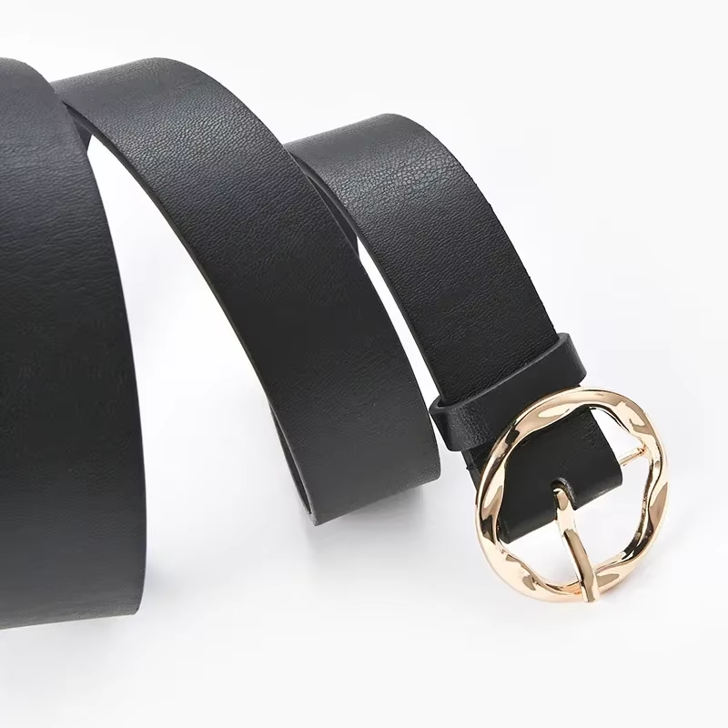 New Women's Wide Belt Fashion Snake Pattern Leopard Pattern Decorative Jeans Irregular Round Buckle Belt for Women