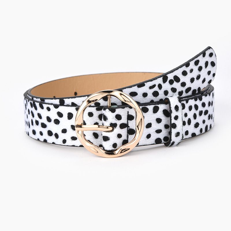 New Women's Wide Belt Fashion Snake Pattern Leopard Pattern Decorative Jeans Irregular Round Buckle Belt for Women