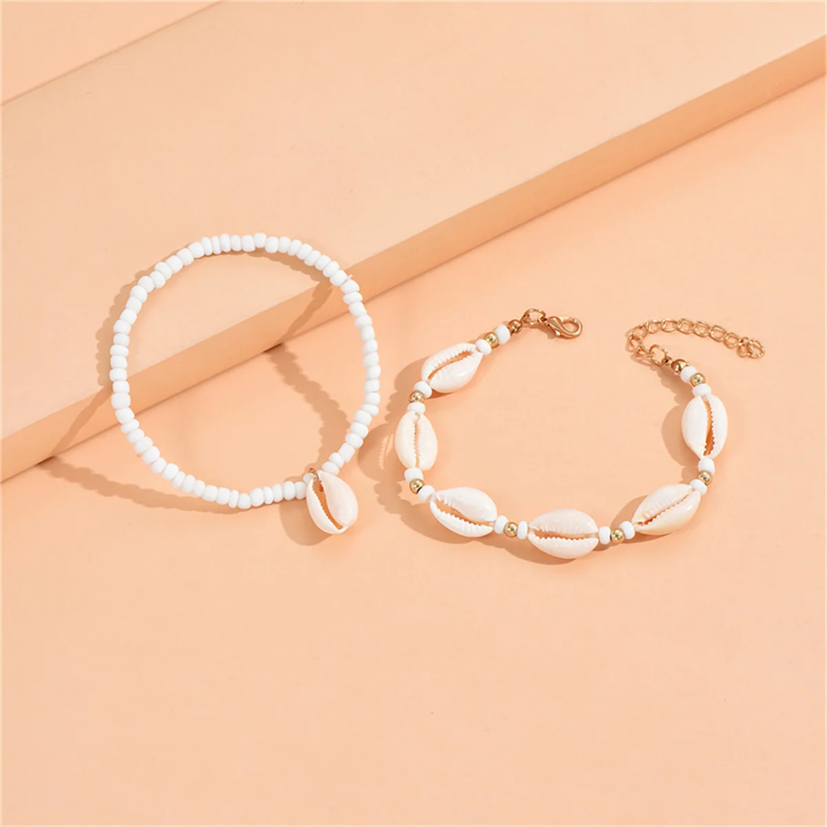 New Summer Beach Natural Shell Anklets Boho Colorful Beads Layered Chain Ankle Bracelet for Women Men Travel Party Jewelry