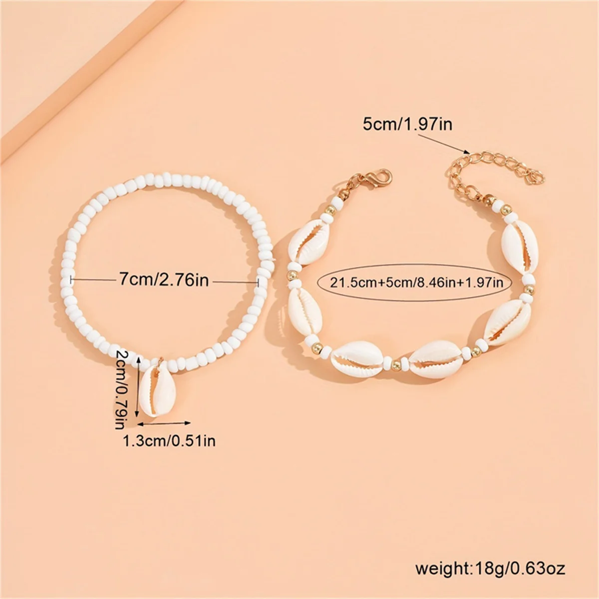 New Summer Beach Natural Shell Anklets Boho Colorful Beads Layered Chain Ankle Bracelet for Women Men Travel Party Jewelry