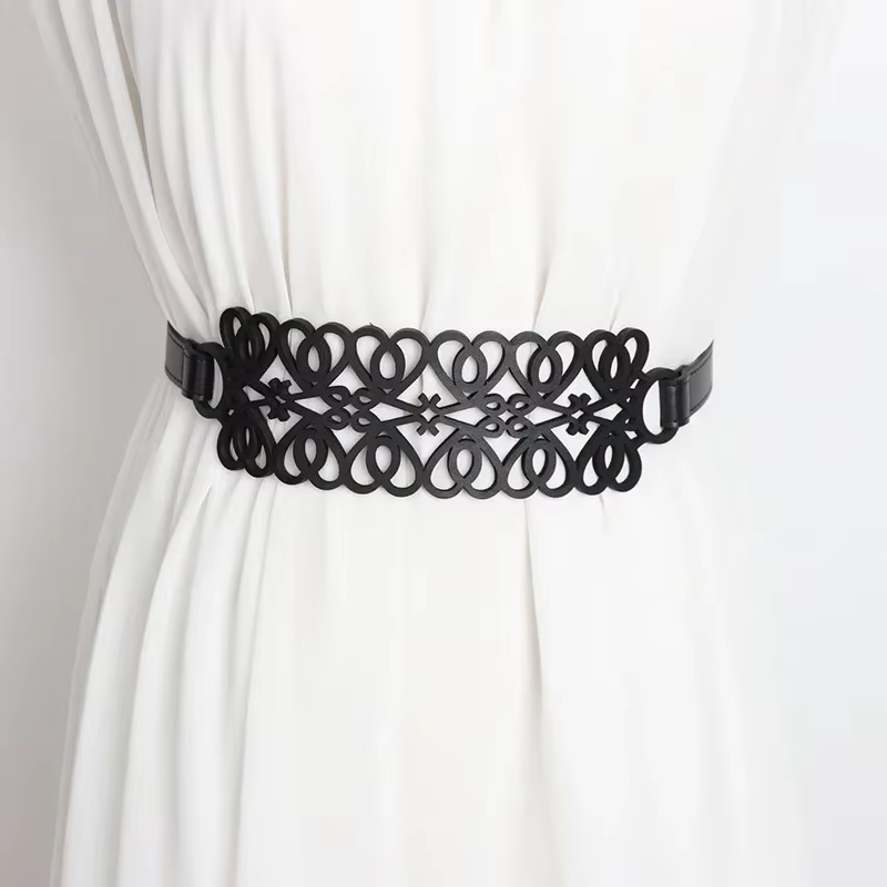 New Ladies Hollow Waist Seal Wide Belt with Dress Elegant Corset Fashion Shirt Decoration Belts for Women Luxury Designer