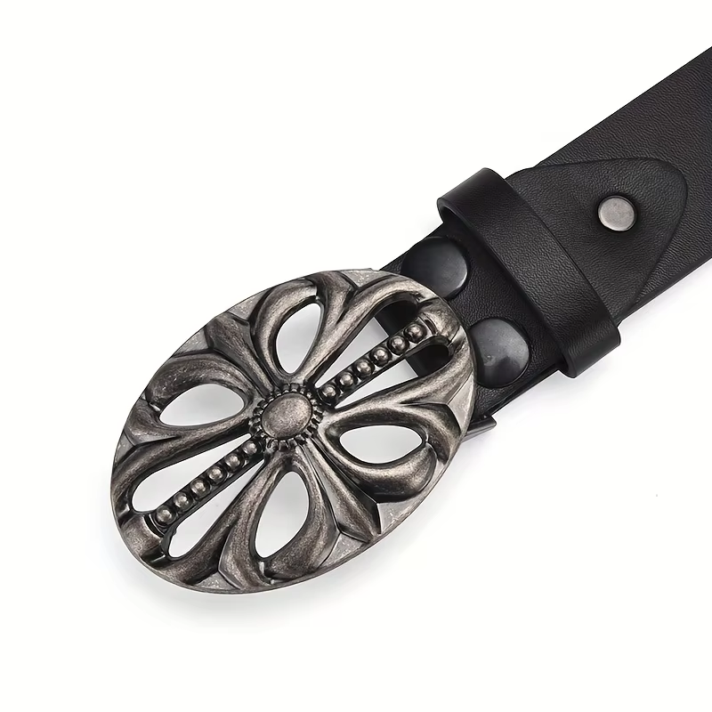 Men's Belt Bohemian Style Belt Vintage Inlaid Skeleton Head Women's Belt Riveted Belt Hip Hop Punk Rock Style Sexpot Belt