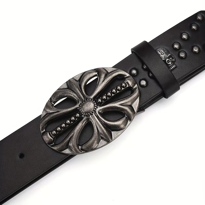 Men's Belt Bohemian Style Belt Vintage Inlaid Skeleton Head Women's Belt Riveted Belt Hip Hop Punk Rock Style Sexpot Belt