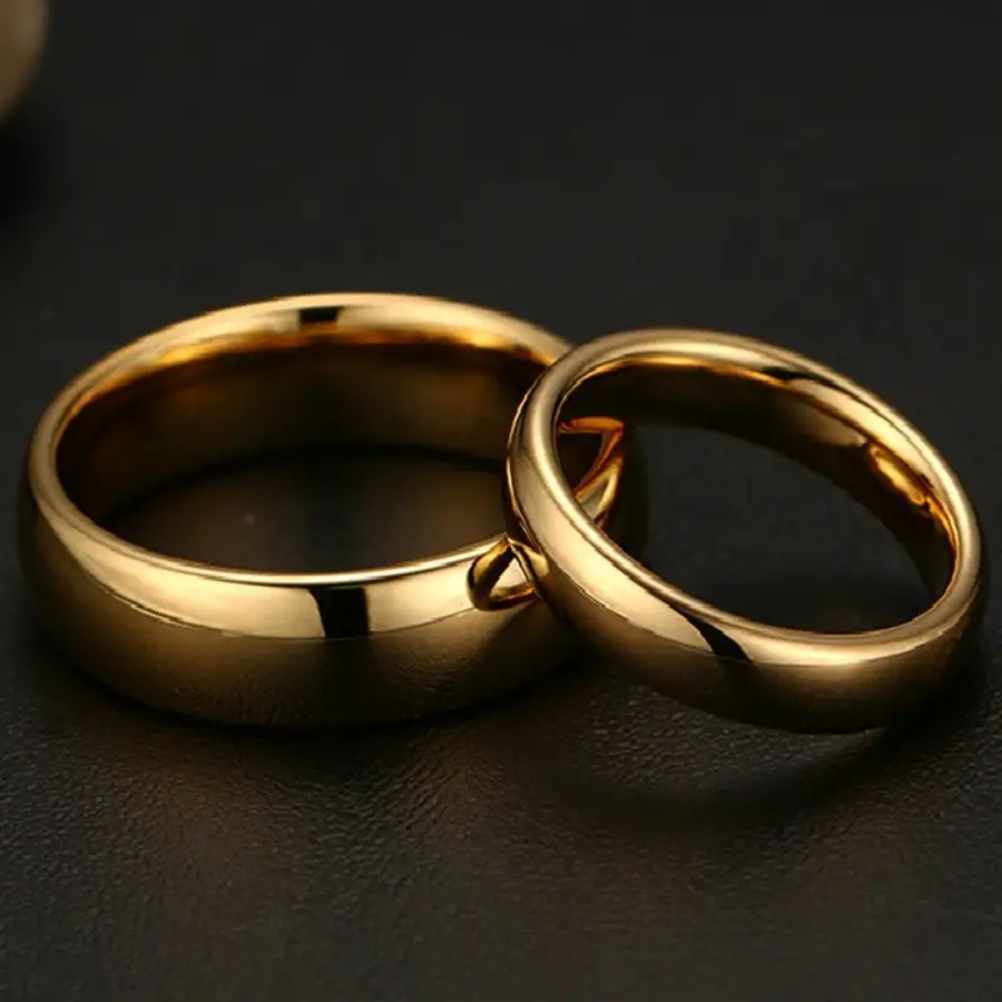 Fashion Luxury Golden Engagement Wedding Ring Couple Ring Simple Fashion Style Fine Jewelry Anniversary Gift Men and Women Ring Suitable for Wedding/Party/Party/Engagement/Anniversary/Consulting