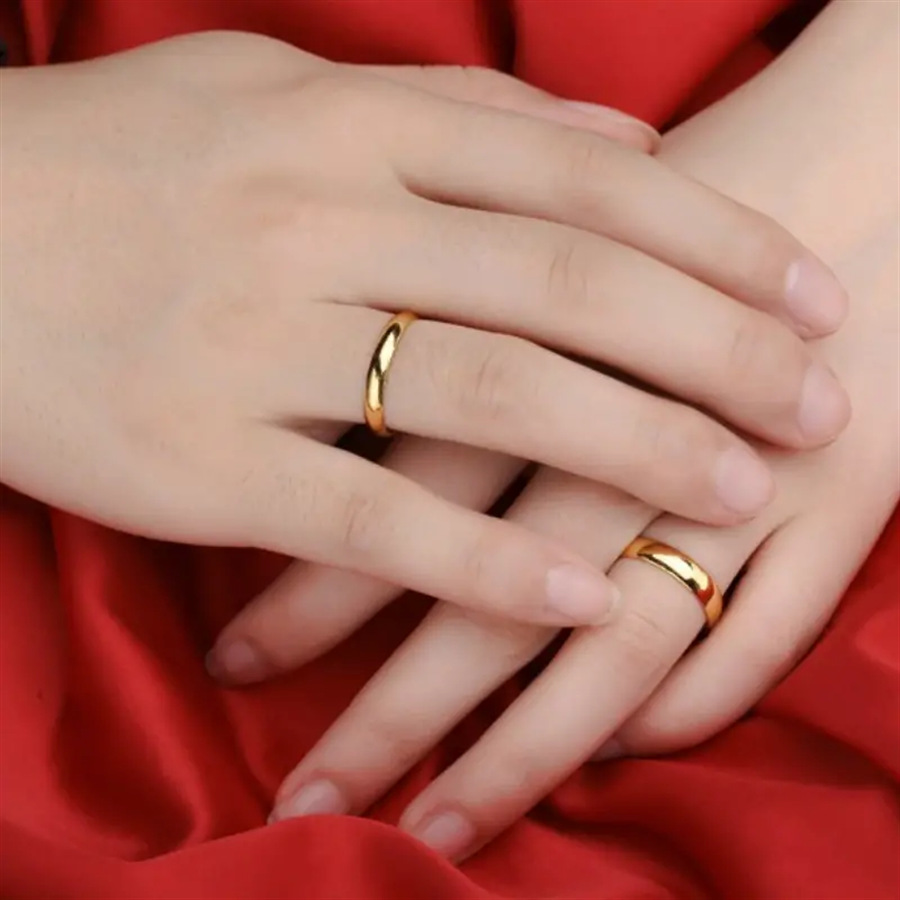 Fashion Luxury Golden Engagement Wedding Ring Couple Ring Simple Fashion Style Fine Jewelry Anniversary Gift Men and Women Ring Suitable for Wedding/Party/Party/Engagement/Anniversary/Consulting