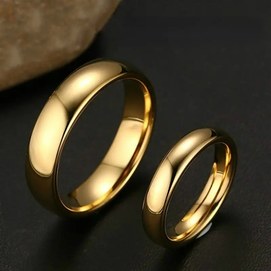 Fashion Luxury Golden Engagement Wedding Ring Couple Ring Simple Fashion Style Fine Jewelry Anniversary Gift Men and Women Ring Suitable for Wedding/Party/Party/Engagement/Anniversary/Consulting