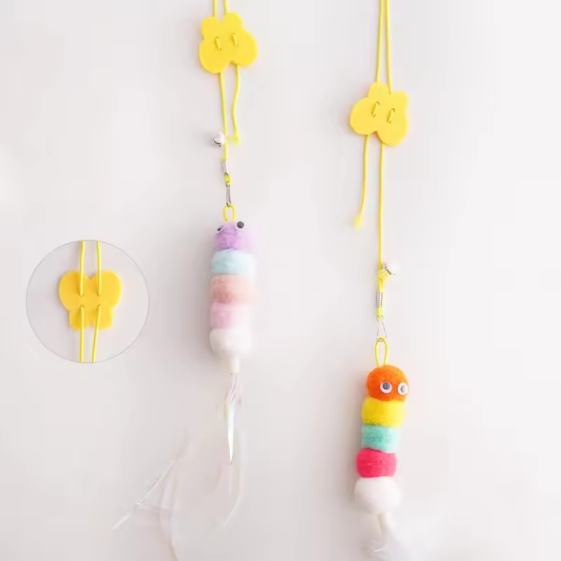 2pcs Pet Cat Toys Funny Stick Kitten Self -hi Elastic Rope Dragonfly Shape Feather Bell Teasing Stick Hanging Swing Thousands Interactive Cat Toy  Feather Bell
﻿