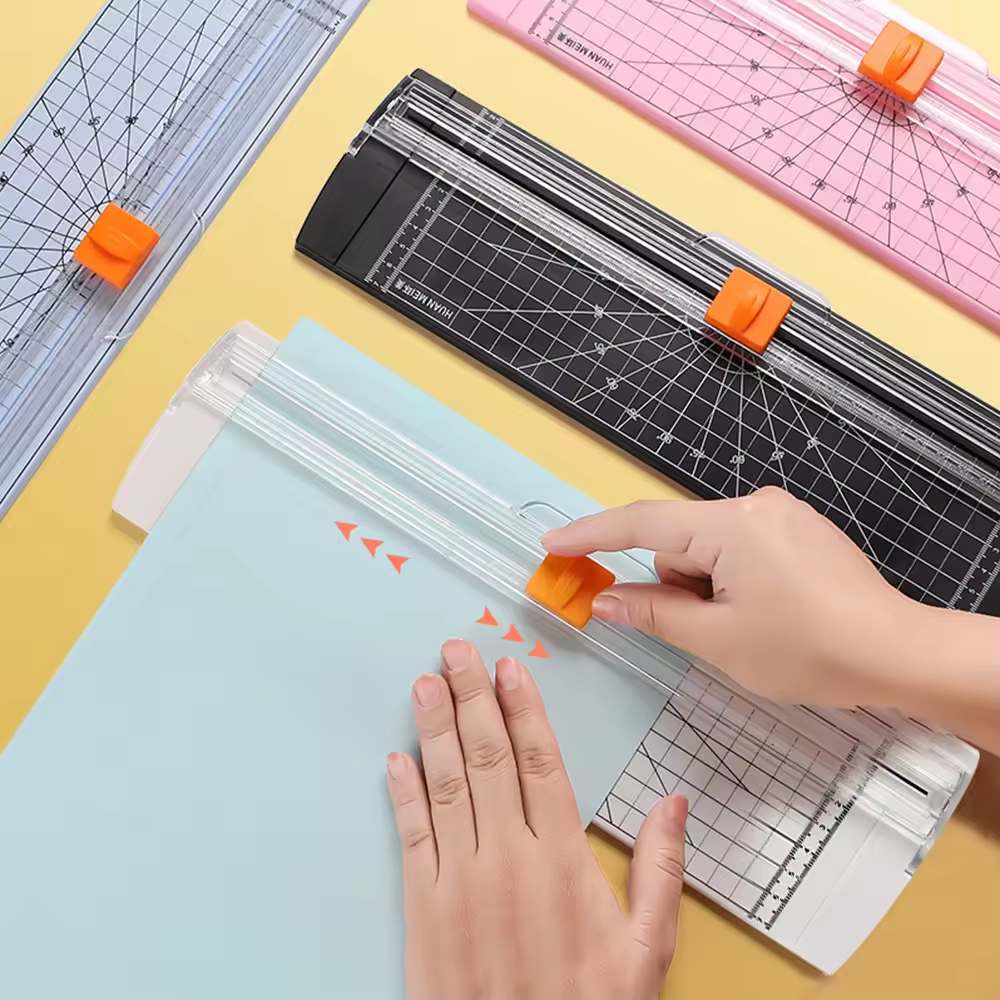 Office Bidirectional A4 A5 Guillotine Paper Cutter with Automatic Security Safe Guard for Photo Coupon Craft Paper Lightweight, Paper Photo Cutter A5 A4 A3 A2  Trimmer Ruler Guillotine