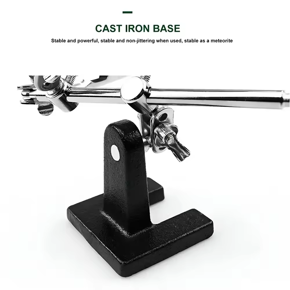 Third Hand 5X Magnifying Glass Stand For Electronic Works Jeweler Watch Repair Welding Soldering Magnifier With Dual Clips