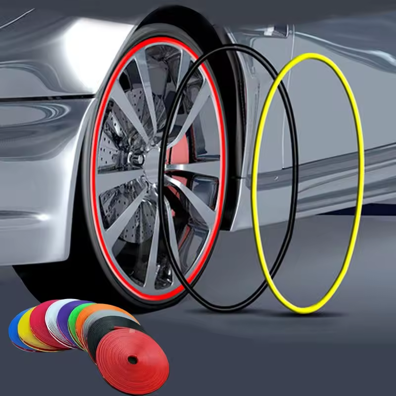 Car Decor Styling Strip Wheel Rim Tire Protection，Universal Car Rim Protect Strip Wheel Edge Protector Car Wheel Sticker Tire Protection Care Covers Car Styling Sturdy and Durable
