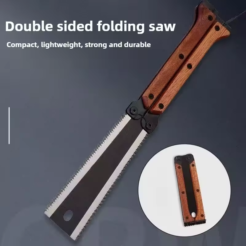Portable Folding  Hand  Saw SK5 Steel Pocket Garden Double-sided Tooth Saw Japanese Saw, Flush Cut Trim Saw For Woodworking Camping Pruning Saw With Hard Teeth Hacksaw Garden Trimming