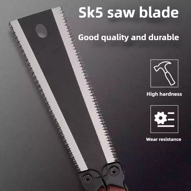 Portable Folding  Hand  Saw SK5 Steel Pocket Garden Double-sided Tooth Saw Japanese Saw, Flush Cut Trim Saw For Woodworking Camping Pruning Saw With Hard Teeth Hacksaw Garden Trimming