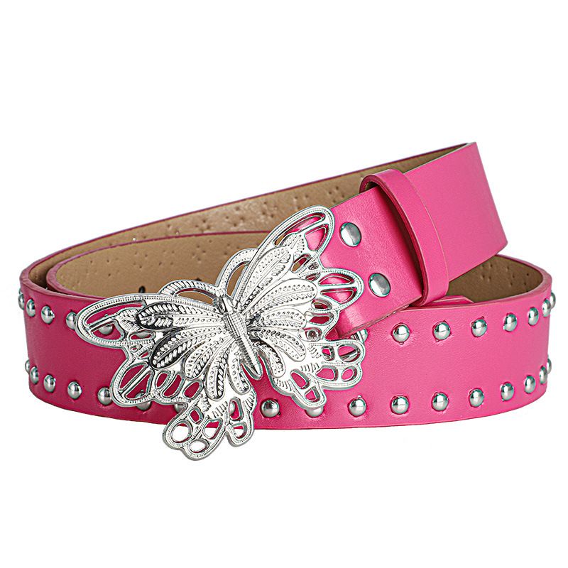 Butterfly Buckle Belt Sweet And Cool Style Women's Belt  Women's Jeans Pants Belt Rivet Embellished Fashion Waistband Fashion Accessory for All Seasons