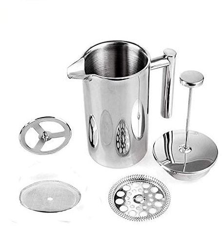 French Press Coffee Double Wall Stainless Steel Mirror French Press - 800Ml