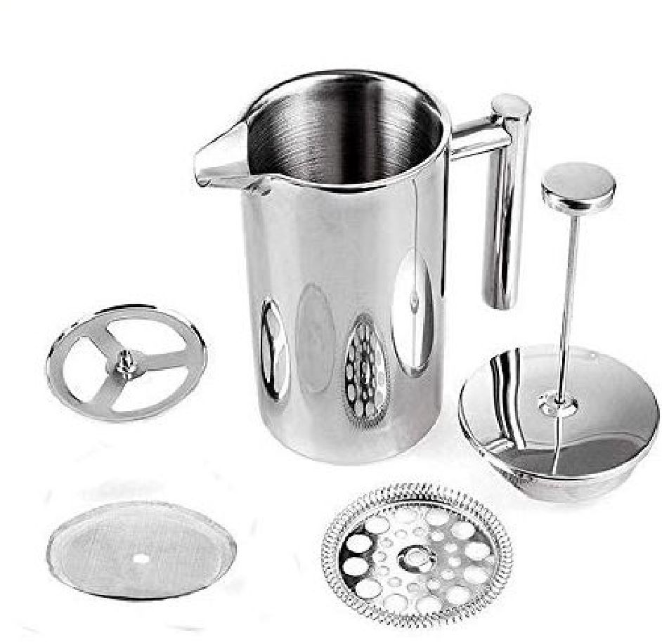 French Press Coffee Double Wall Stainless Steel Mirror French Press - 800Ml