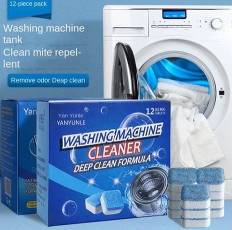 12 PCS Washing Machine Cleaner Effervescent Tablets Deep Cleaning Remove Odor Decontamination Tablet Household Supplies