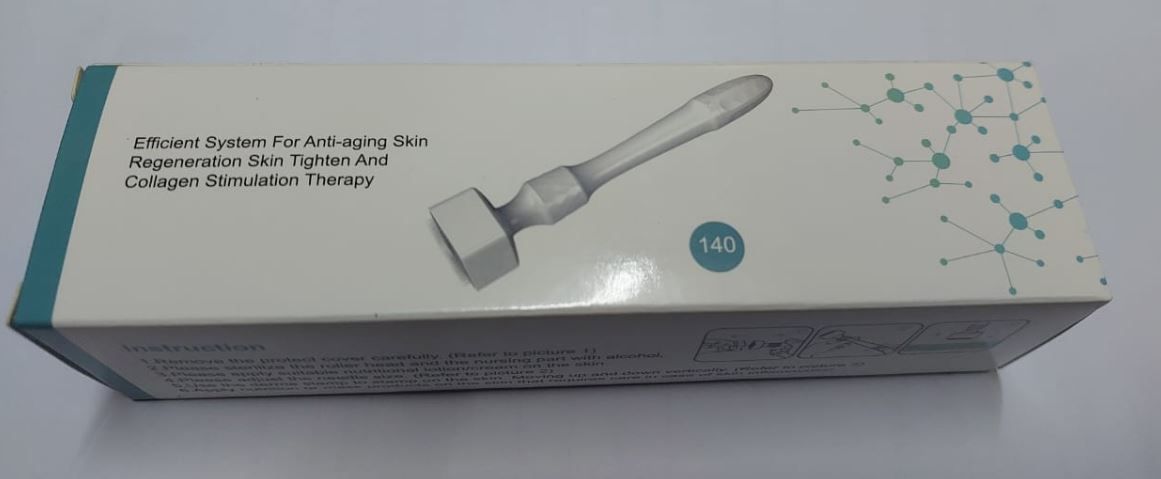 Derma Stamp System Hair Regrowth Professional 140 Microneedles Anti Wrinkle Therapy Dermastamp Roller Skin Beard Growth Care Tool with 0.2/0.25/0.3/0.5/0.75/1.0/1.5/2.0/2.5/3.0mm