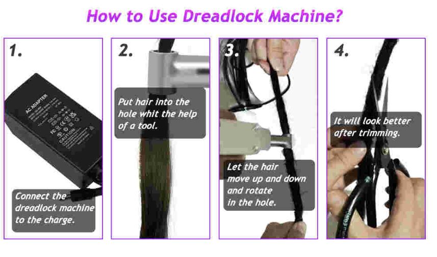 Steel Handheld Dreadlocks Maker Machine Crochet & Instant Loc Machine (10mm Head)
