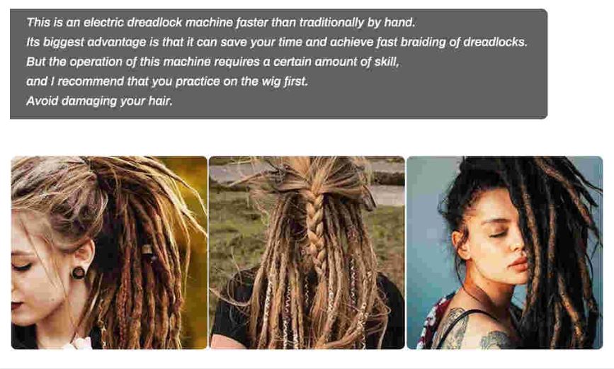 Steel Handheld Dreadlocks Maker Machine Crochet & Instant Loc Machine (10mm Head)