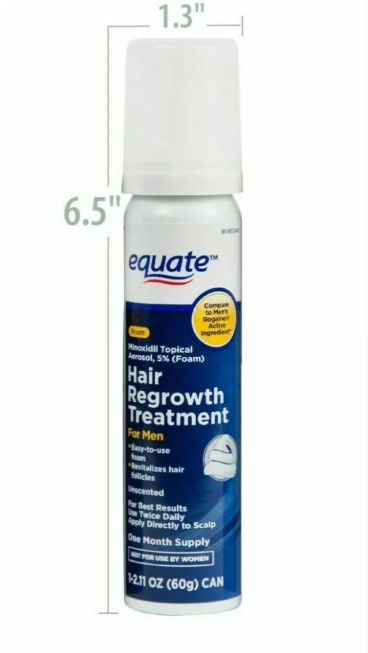 Equate Minoxidil 5 % foam - 1 Month Supply (60g) Hair regrowth Treatment,   
Equate foam - 1 Month Supply (60g)
 Minoxidil 5 % Equate foam - 1 Month Supply