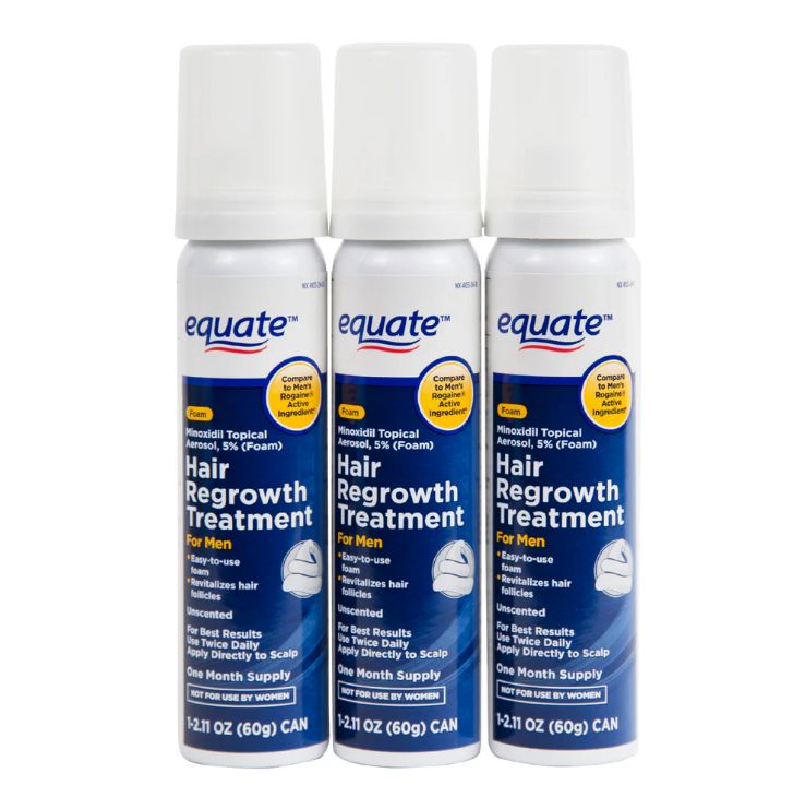 Equate Minoxidil 5 % foam - 1 Month Supply (60g) Hair regrowth Treatment,   
Equate foam - 1 Month Supply (60g)
 Minoxidil 5 % Equate foam - 1 Month Supply