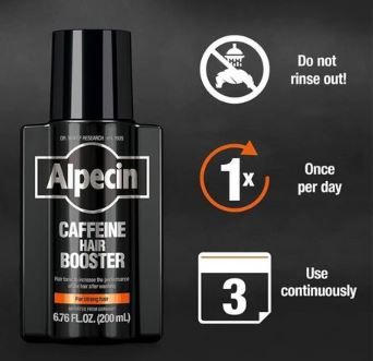 Alpecin Black Edition Caffeine Hair Booster, Scalp Tonic for Men's Thinning Hair Growth - 200ml                                                                  .