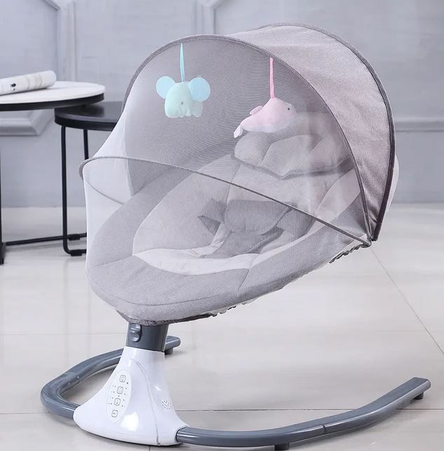 Electric Smart Baby Electric Rocking Chair Baby Swing Cradle w/ Bluetooth Music-Grey/Blue/Pink  Multicolor  ( From Newborn To 2 Years)                                   .