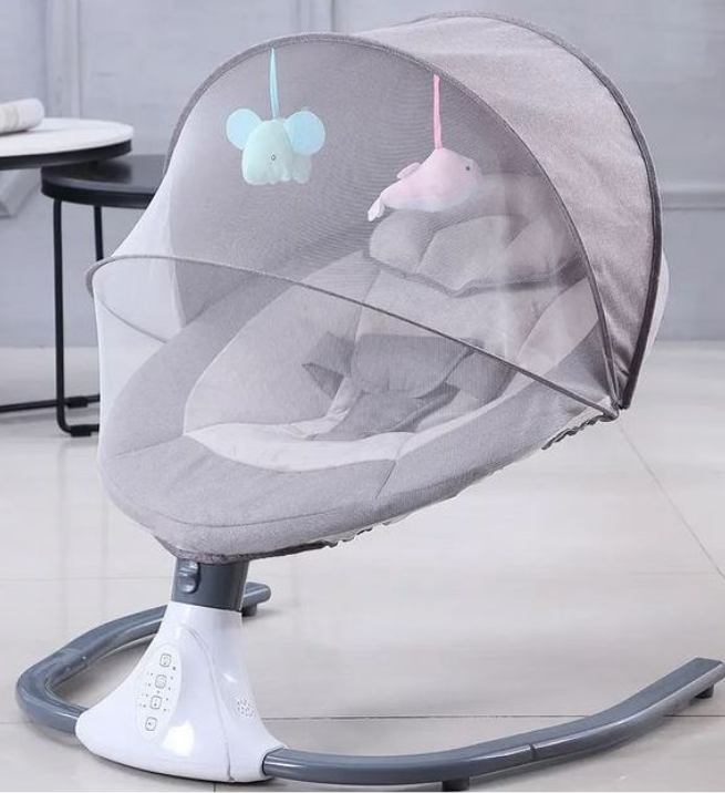 Electric Smart Baby Electric Rocking Chair Baby Swing Cradle w/ Bluetooth Music-Grey/Blue/Pink  Multicolor  ( From Newborn To 2 Years)                                   .