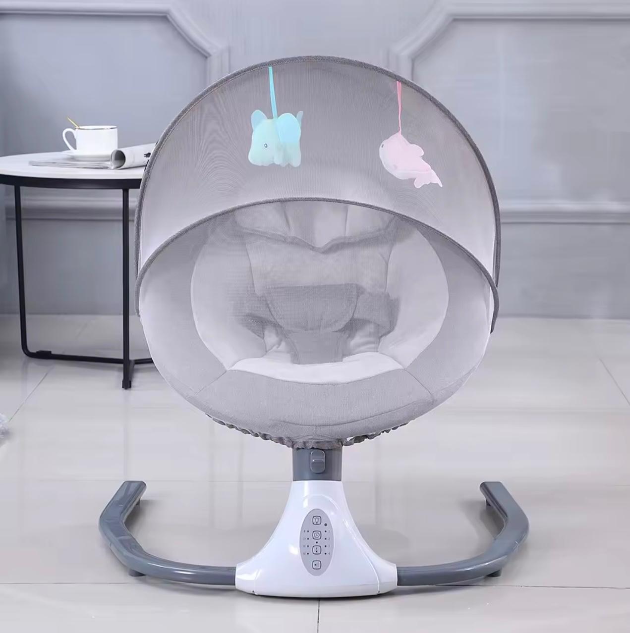 Electric Smart Baby Electric Rocking Chair Baby Swing Cradle w/ Bluetooth Music-Grey/Blue/Pink  Multicolor  ( From Newborn To 2 Years)                                   .