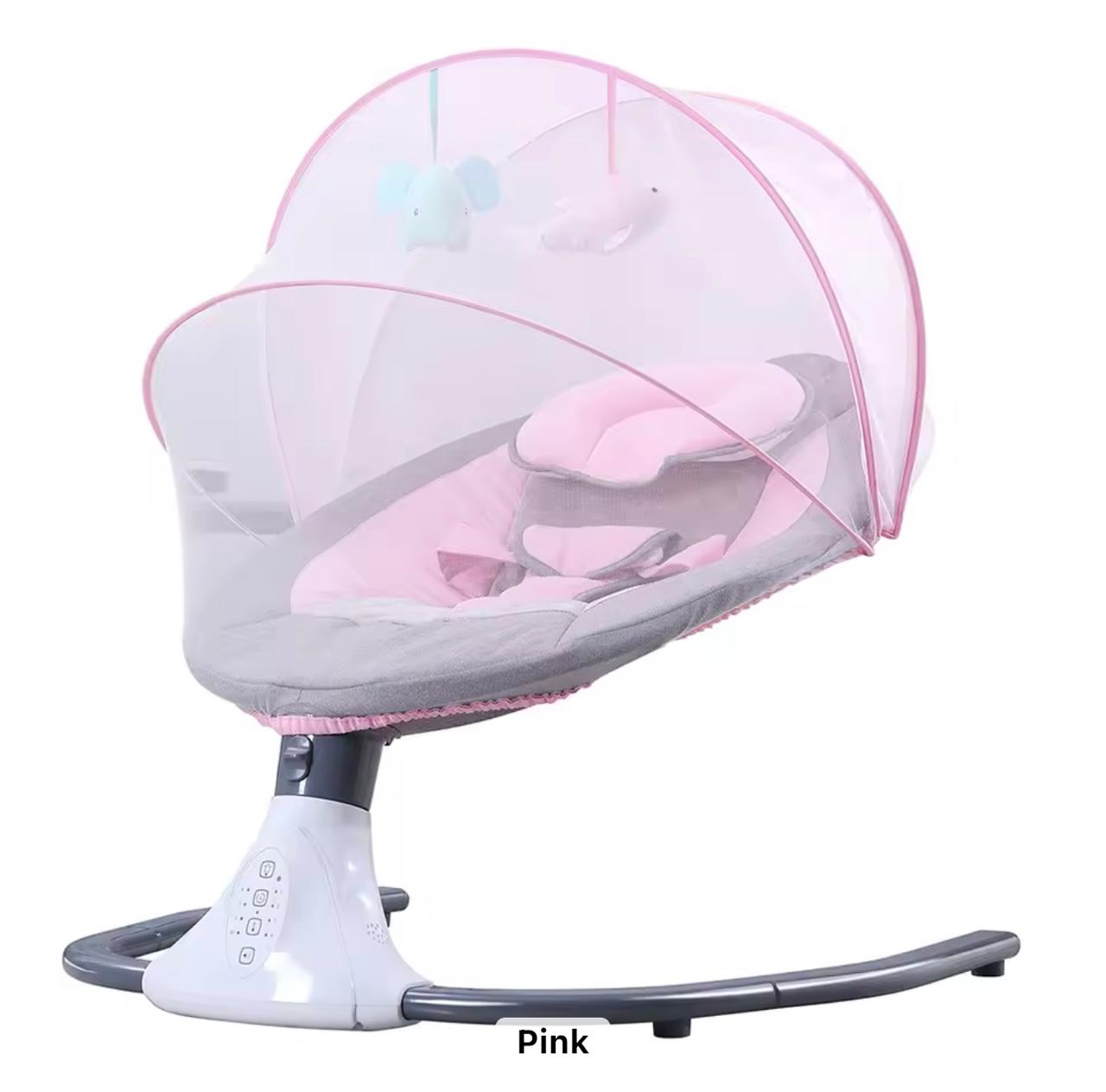 Electric Smart Baby Electric Rocking Chair Baby Swing Cradle w/ Bluetooth Music-Grey/Blue/Pink  Multicolor  ( From Newborn To 2 Years)                                   .