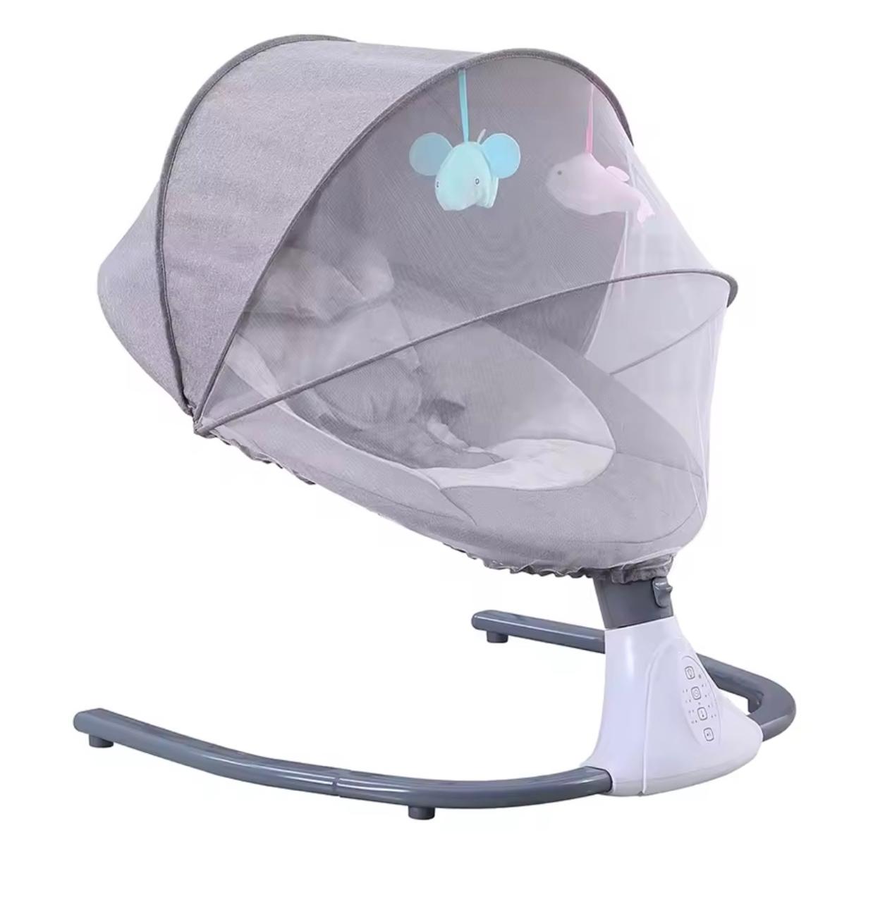 Electric Smart Baby Electric Rocking Chair Baby Swing Cradle w/ Bluetooth Music-Grey/Blue/Pink  Multicolor  ( From Newborn To 2 Years)                                   .