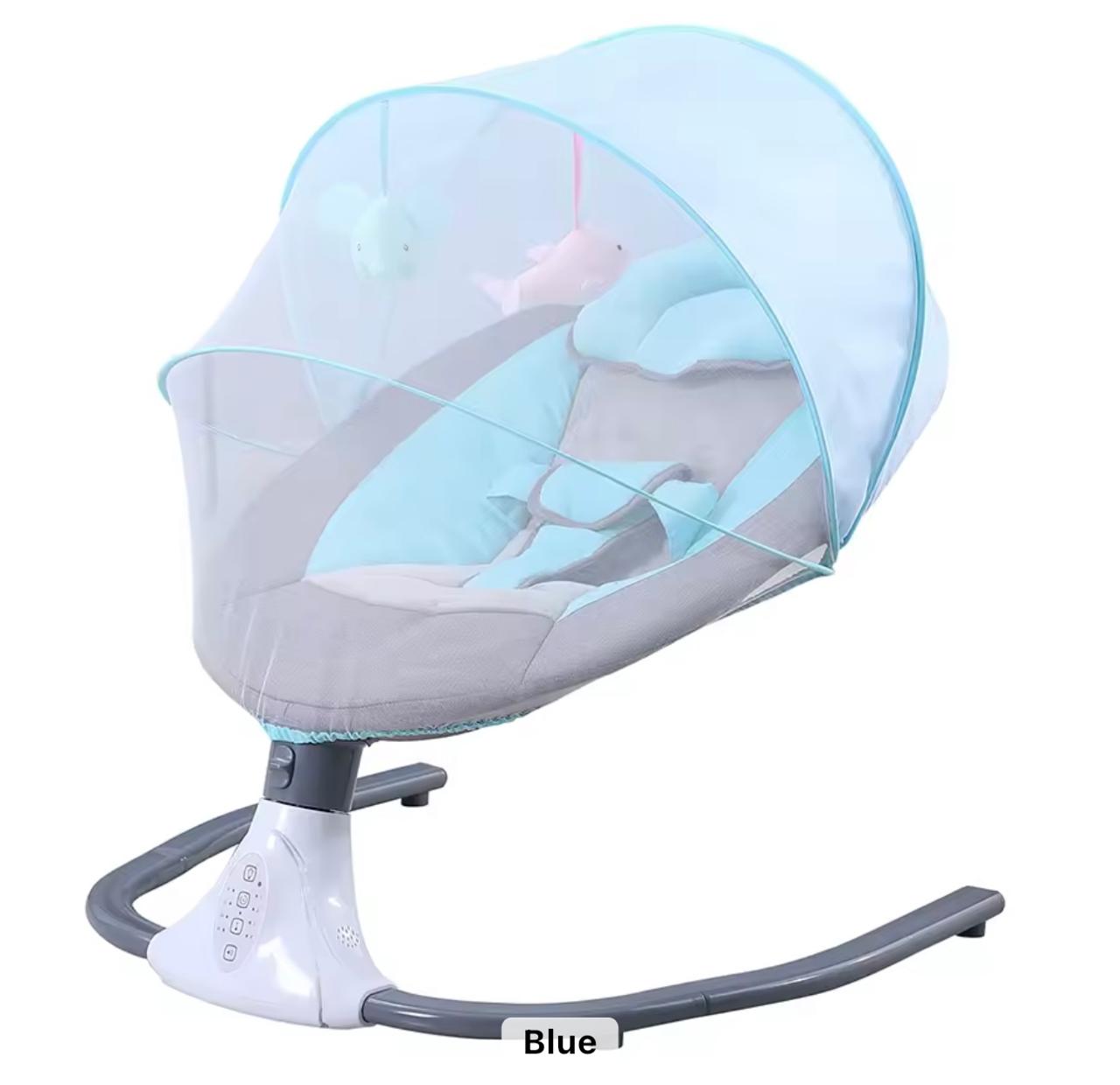 Electric Smart Baby Electric Rocking Chair Baby Swing Cradle w/ Bluetooth Music-Grey/Blue/Pink  Multicolor  ( From Newborn To 2 Years)                                   .