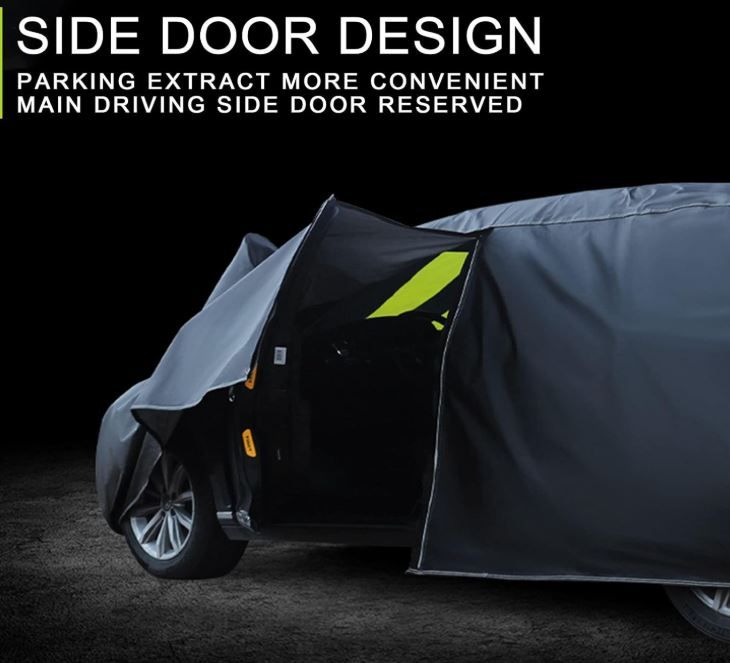 Universal grey Car Cover for Mercedes-Benz E63,E63 BiTurbo,E63 BiTurbo V8, Car Cover Waterproof Dustproof UV Resistant with Reflective Strips Outdoor Car Cover                                .